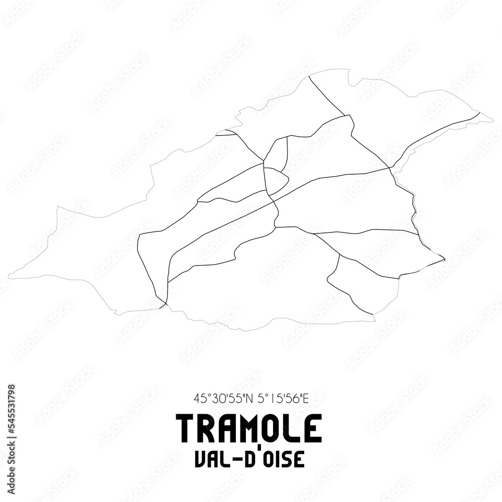 TRAMOLE Val-d'Oise. Minimalistic street map with black and white lines.