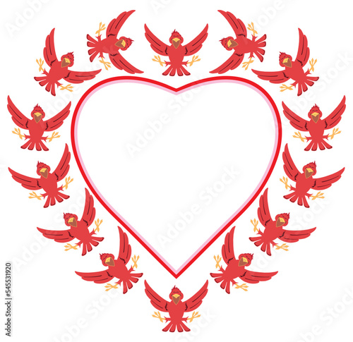 Happy Red Love Birds