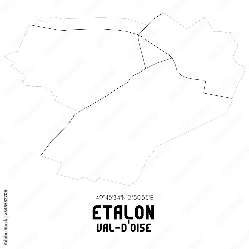 ETALON Val-d'Oise. Minimalistic street map with black and white lines.