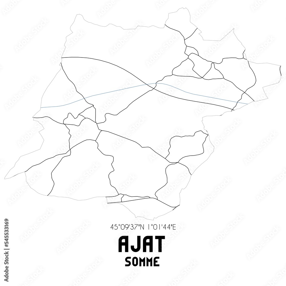 AJAT Somme. Minimalistic street map with black and white lines.