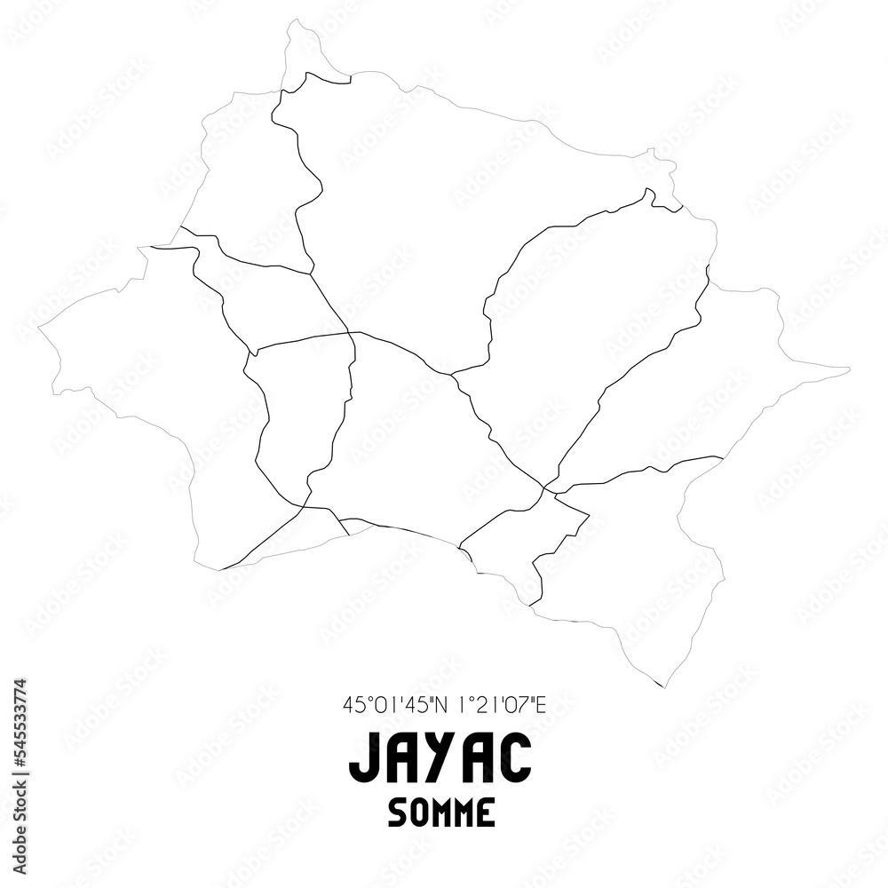 JAYAC Somme. Minimalistic street map with black and white lines.