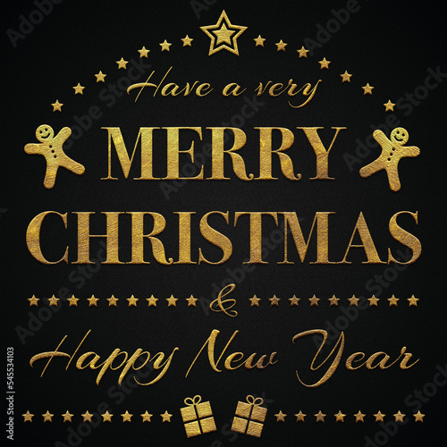 Have a very merry Christmas and happy new year golden calligraphy design banner 