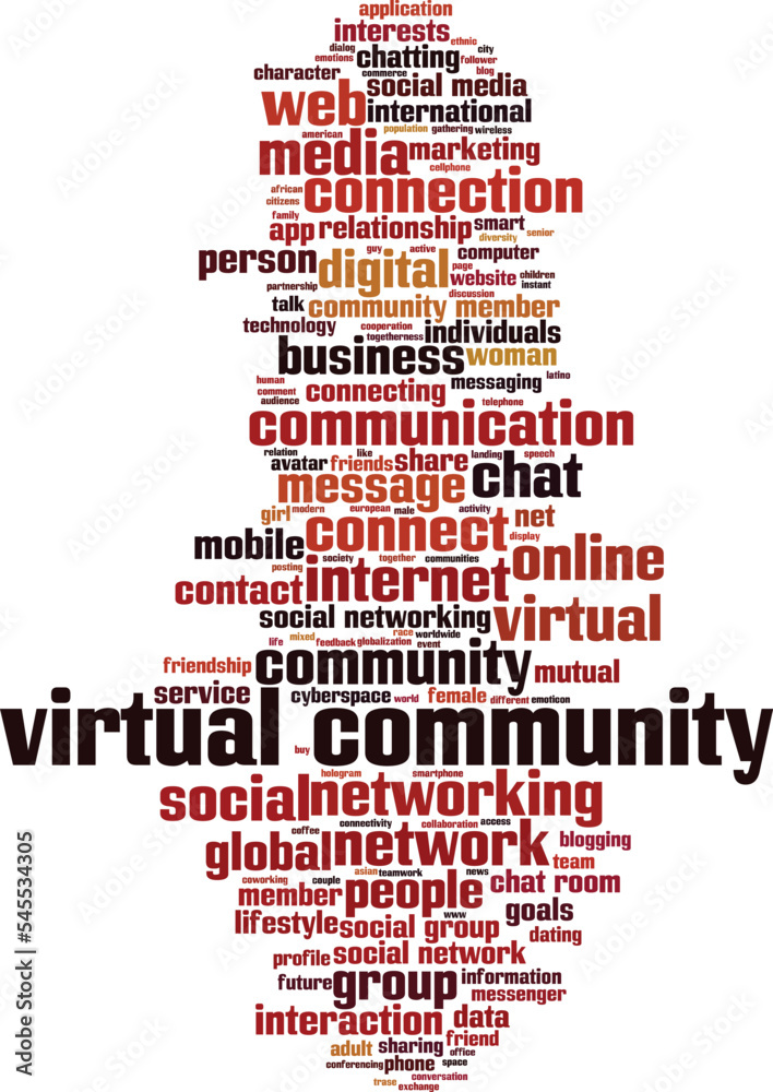 Obraz premium Virtual community word cloud