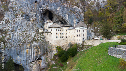 Predjama Castle, Grad Predjama built within a cave mouth near Postojna. Renaissance castle, Slovenia,  photo