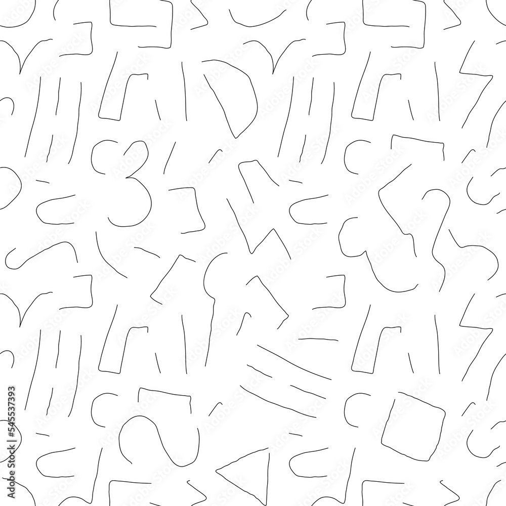 scribble figures hand drawing pattern