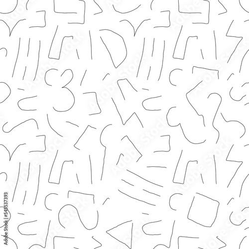 scribble figures hand drawing pattern
