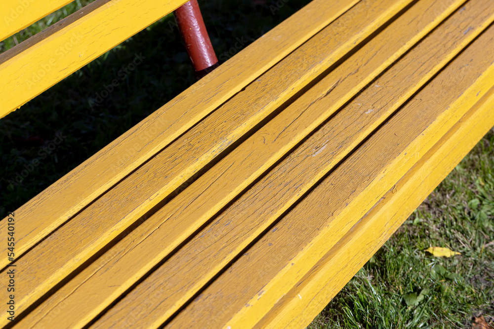 Fototapeta premium Benches installed in the park for recreation
