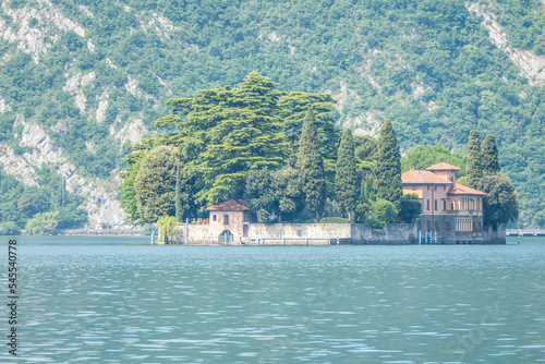 The beautiful Island of San Paolo in the Lake Iseo photo