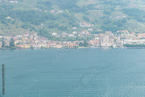 Aerial view of Sale Marasino in the Lake Iseo