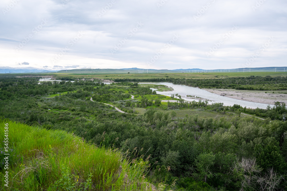 Green Oldman River Valley landscape Green Oldman River Valley landscape
