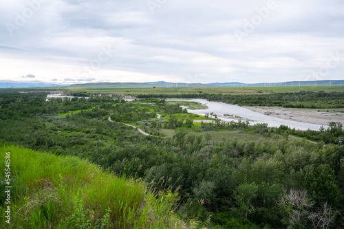 Green Oldman River Valley landscape