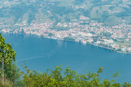 Aerial view of Sale Marasino in the Lake Iseo