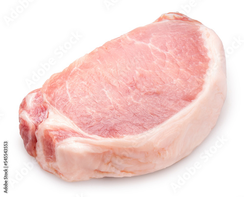 Fillet of pork isolated on white background, Slide Pork tenderloin on white background PNG File.