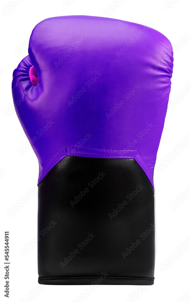 Purple Boxing gloves isolated on white background, Red and black boxing gloves isolated on white with work path.