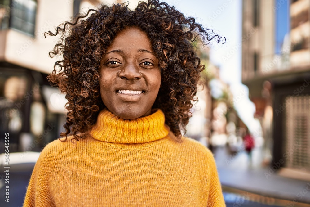 African american woman smiling confident at street African american woman smiling confident at street