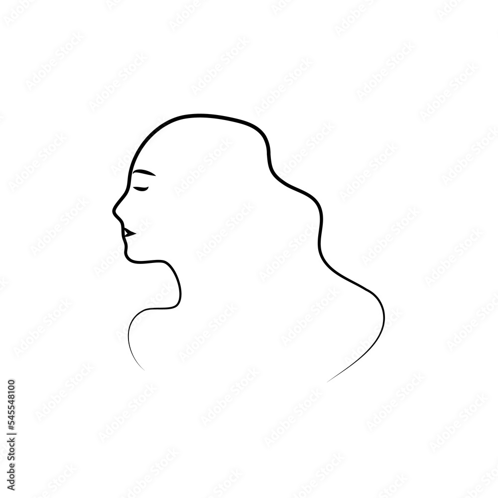 Spiritual boho logo, design elements. Fashion concept, woman beauty minimalist. Contemporary portrait. Female busts and magic woman with moon crescent in boho linear style vector illustrations.