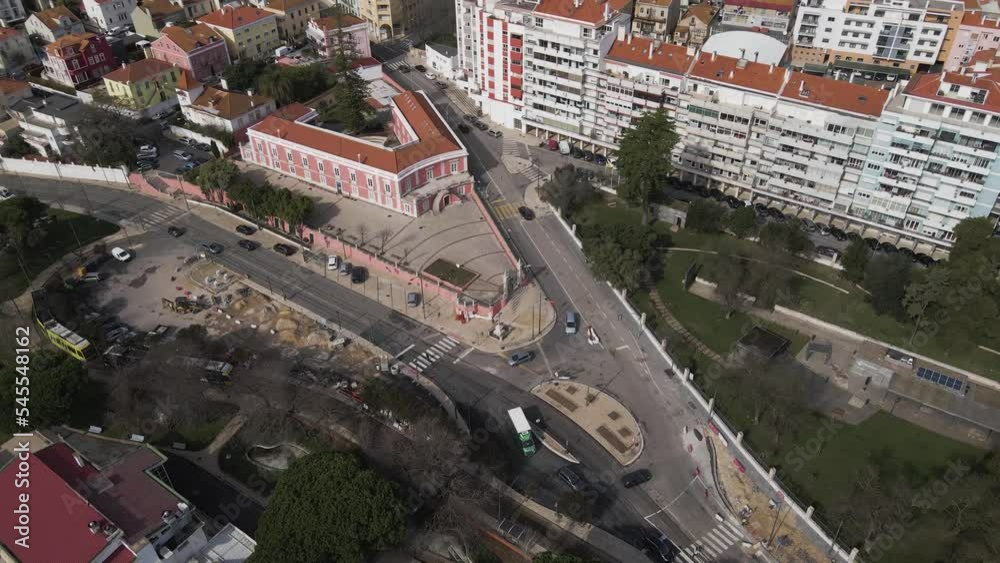 Aerial view of a building in Alges residential area, Lisbon, Portugal. Aerial view of a building in Alges residential area, Lisbon, Portugal.