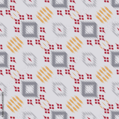 Ikat print tribal background Seamless Pattern. Ethnic Geometric Batik Ikkat Digital vector textile Design for Prints Fabric saree Mughal brush symbol Swaths texture Kurti Kurtis Kurtas