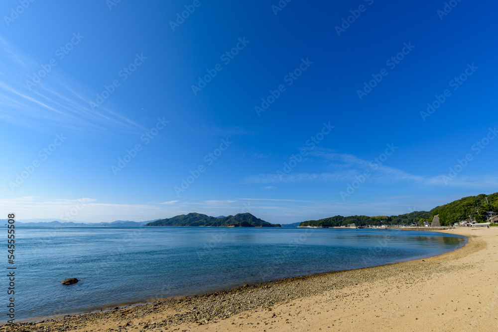 Landscape of the Seto Inland Sea, Sandy beach at Oshima, Ehime Prefecture