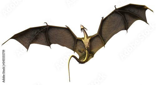 3D Rendered Fantasy Dragon Isolated on Transparent Background - 3D Illustration