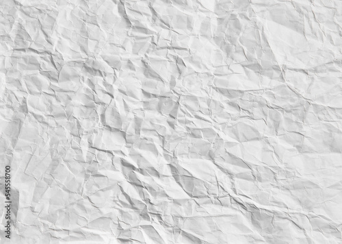  White crumpled paper texture background