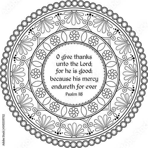 Psalm 118 beautiful coloring mandala