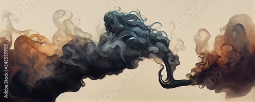 Dart smoke. AI generated art illustration photo
