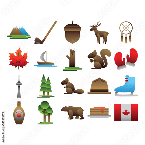 canada icon set