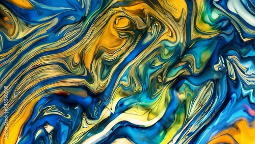 Black and gold swirling paint illustration