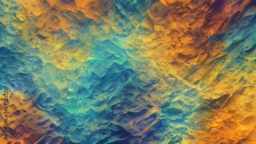 Abstract geometric mountains 3D illustration