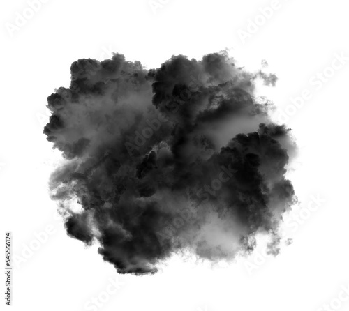 Black clouds or smoke isolated on transparent png