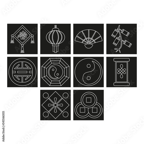 chinese new year icon set