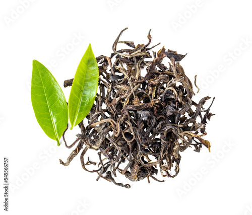 Fresh and dry tea isolated on transparent png photo