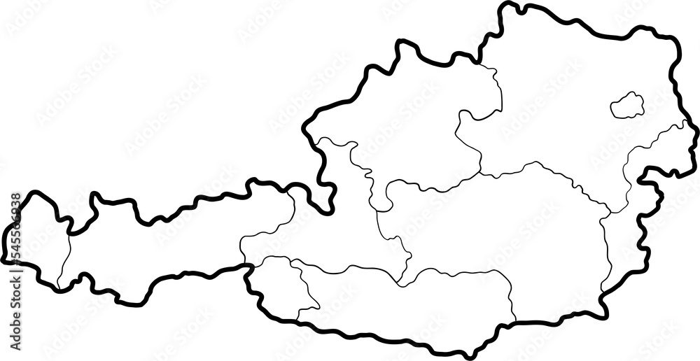 doodle freehand drawing of austria map. - obrazy, fototapety, plakaty 
