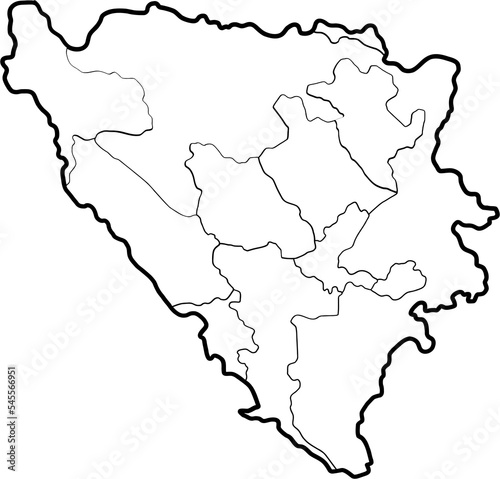 doodle freehand drawing of bosnia map.