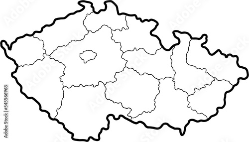 doodle freehand drawing of czech map. photo