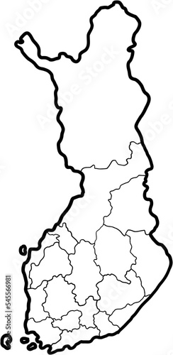 doodle freehand drawing of finland map.