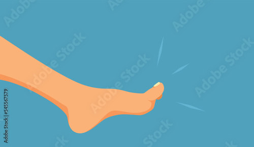 Clean Healthy Foot Vector Cartoon Illustration. Profile image of a perfectly groomed leg
