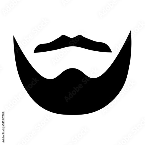 Black mustache and beard on white background