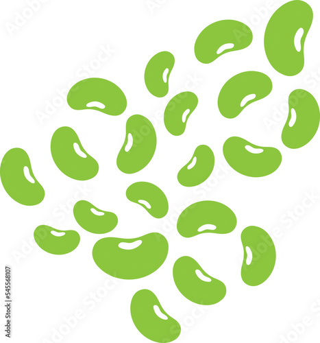 group of black beans( Urad dal, black gram, vigna mungo ) isolated on white background . Icon vector illustration..eps