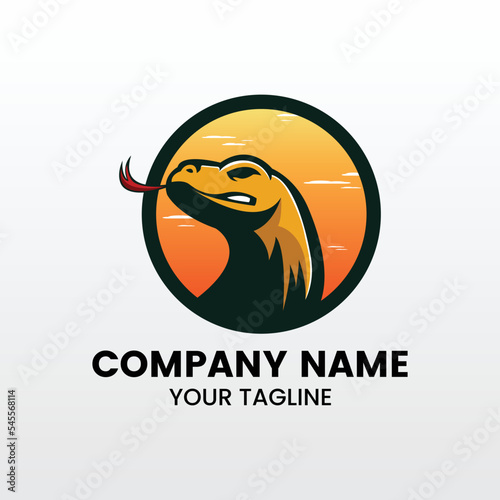 inspiring komodo dragon logo template