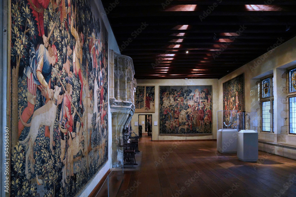 The medieval tapestries at the Met Cloisters are displayed in a room
