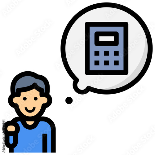 accountant filled outline style icon
