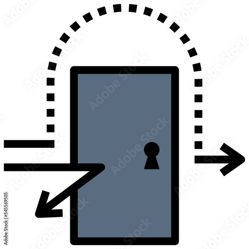 backdoor filled outline style icon