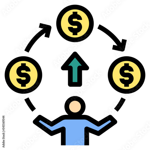 billionaire filled outline style icon