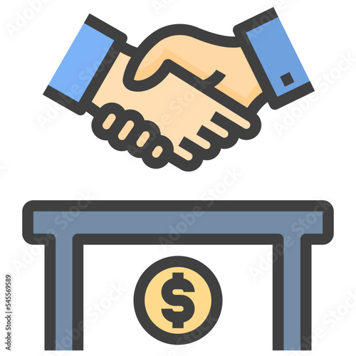 bribe filled outline style icon