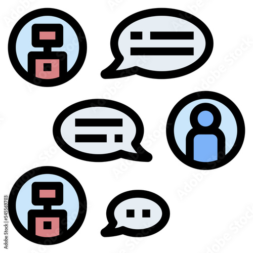 chatbot filled outline style icon