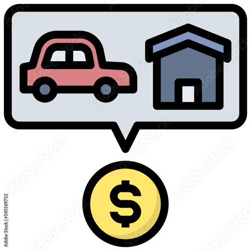 collateral filled outline style icon