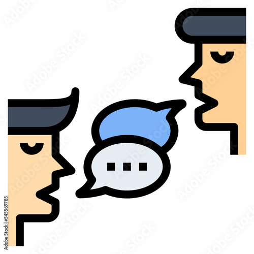 communication skill filled outline style icon