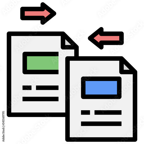 compare filled outline style icon